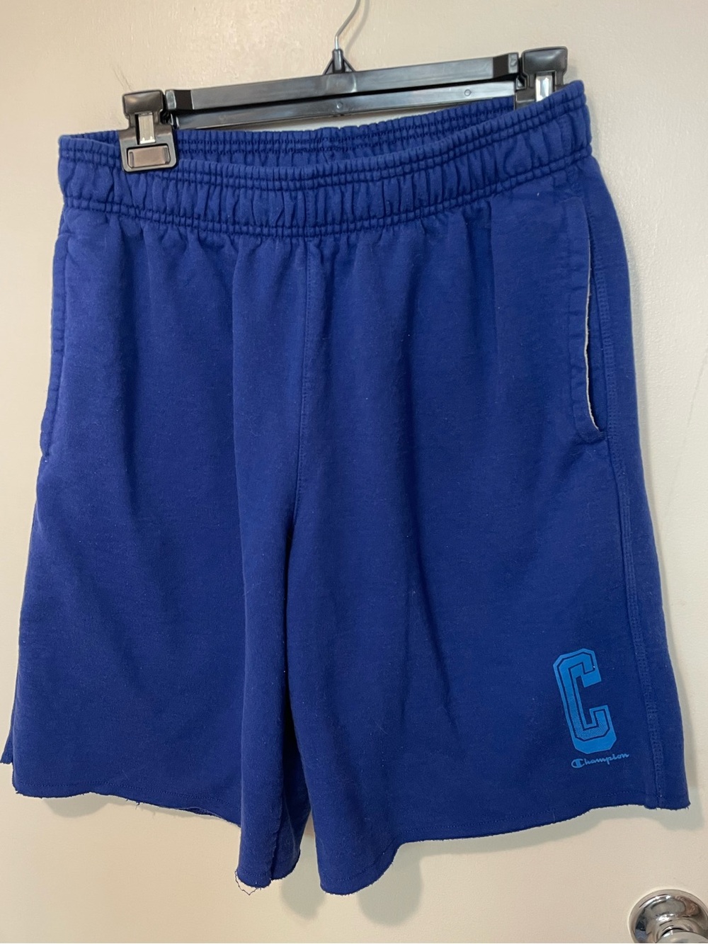 Champion Athleticwear Powerblend Fleece Sweat Shorts Mens Size Large 10” Blue